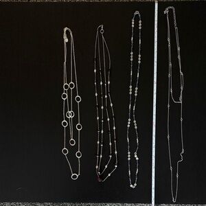 Silver Red and Blue Necklace Set